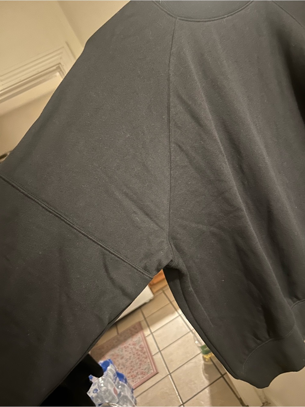 PINK Victoria's Secret Black Campus Fleece Mock Neck Sweatshirt - Picture 4 of 5